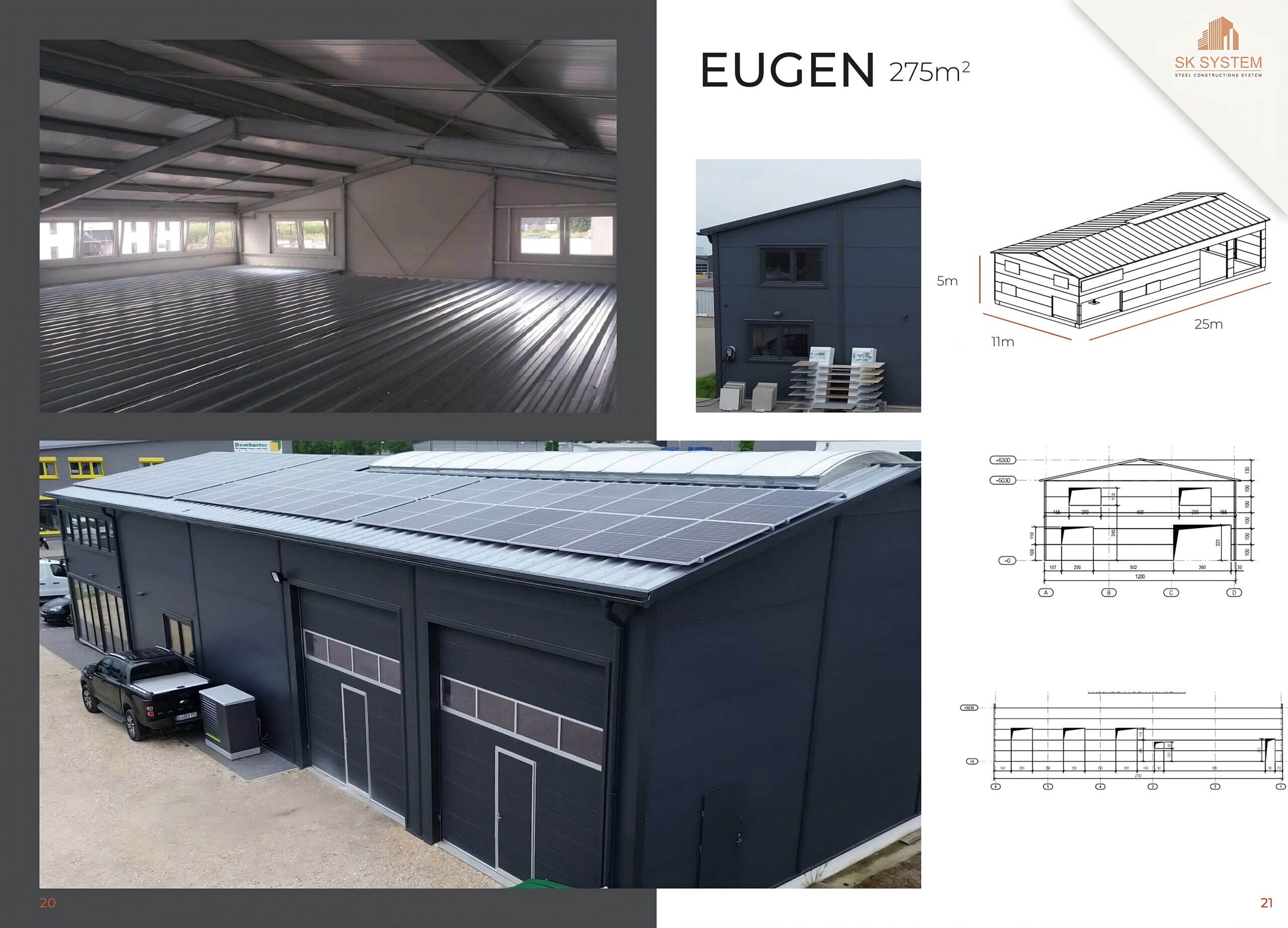 Hala stalowa EUGEN 275 m2 – nowoczesna konstrukcja stalowa